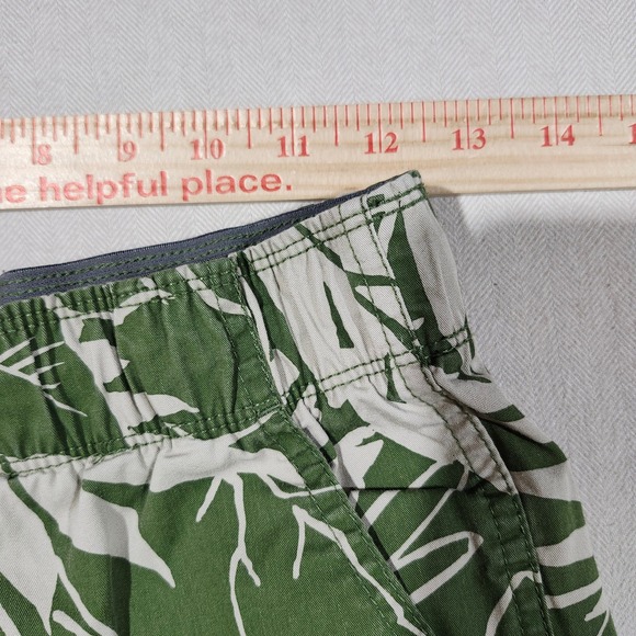 Lands' End Boys Cargo Shorts‎ Size L (14-16) Green White Leaf Print Drawstring - Picture 5 of 12
